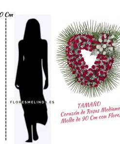 CORAZÓN para difuntos de Rosas Rojas