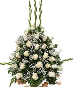 centro funerario rosas blancas para difuntos, floristería tanatorios Madrid