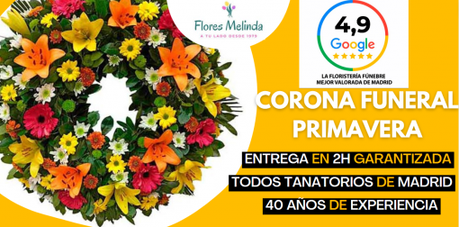 corona flores para funeral original Madrid Primavera