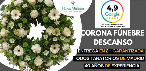 Corona flores para funeral sencilla Madrid