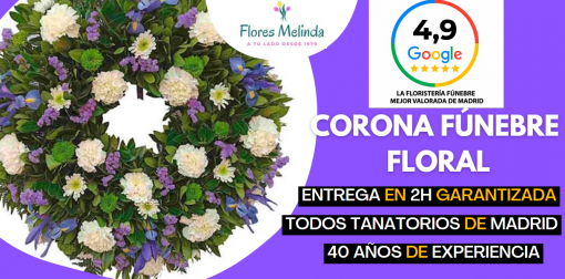 Corona flores Floral diferente para tanatorio Madrid