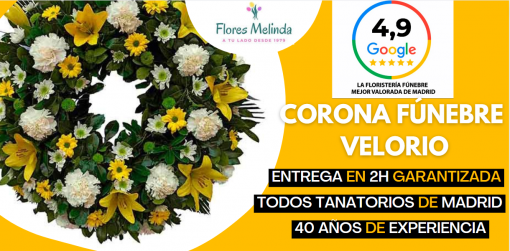 Corona flores original velorio tanatorio Madrid