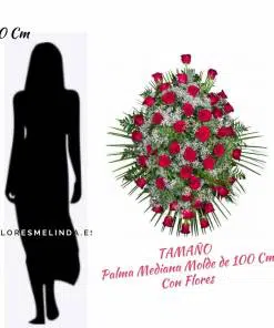 PALMA de flores para difuntos ROSAS ROJAS