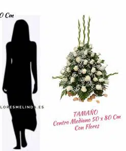 Centro de flores para difuntos ROSAS BLANCAS