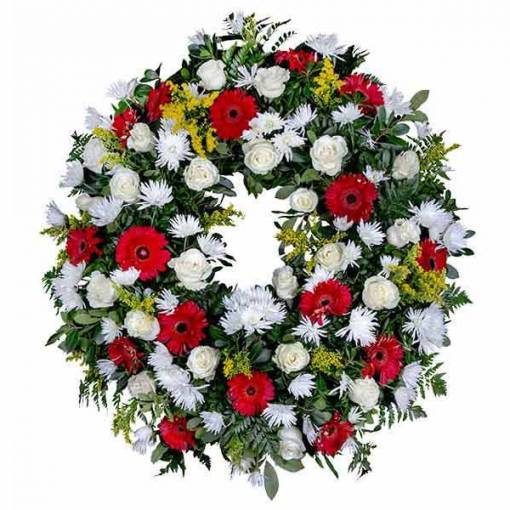 Precio Corona de flores funeraria para tanatorio La Paz en Tres Cantos Madrid