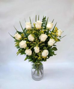Ramo de rosas blancas para funeral