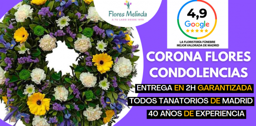 Corona flores funeral condolencias Madrid precio