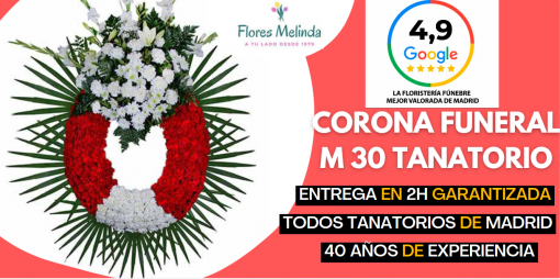 Corona funeraria para tanatorio m30 Madrid precio