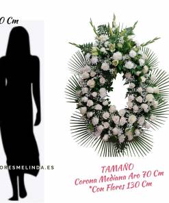 Corona funeraria clásica de ROSAS BLANCAS