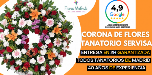 corona flores tanatorio Servisa Madrid precio