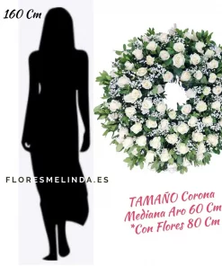 Corona funeraria MODERNA de Rosas Blancas