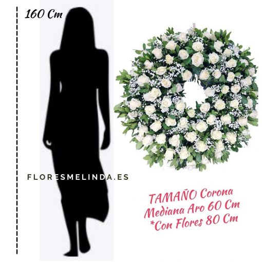 Corona Fúnebre de Rosas Blancas para Funeral Madrid Moderna 3