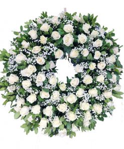 corona de rosas blancas para funeral Madrid moderna 2 (1)