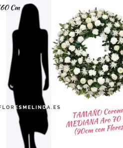 Corona de flores para difuntos BLANCA