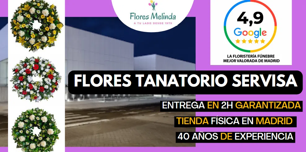 Enviar corona de flores a tanatorio Servisa Madrid